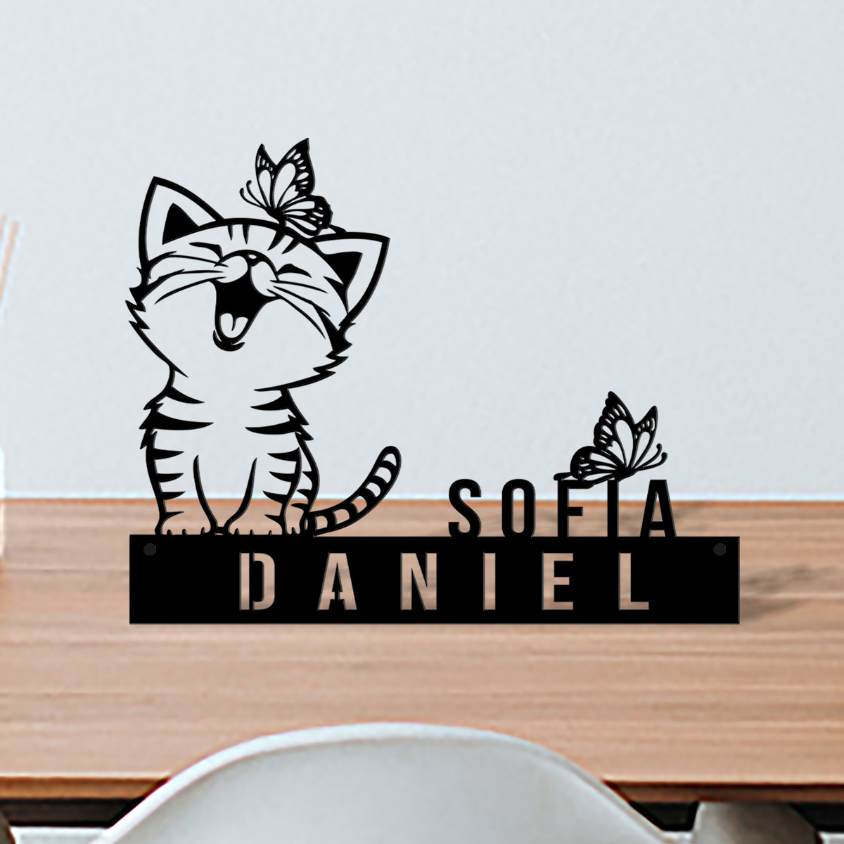 Lovely Cat With Butterfly Desk - مراجعة Art Craft Names وسعره