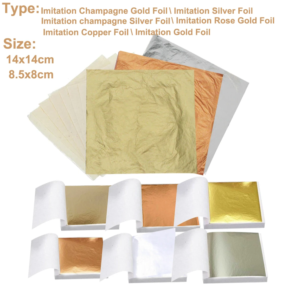 100Pc Colored Golds Leaf Sheet - مراجعة Wallpaper Art And Craft وسعره